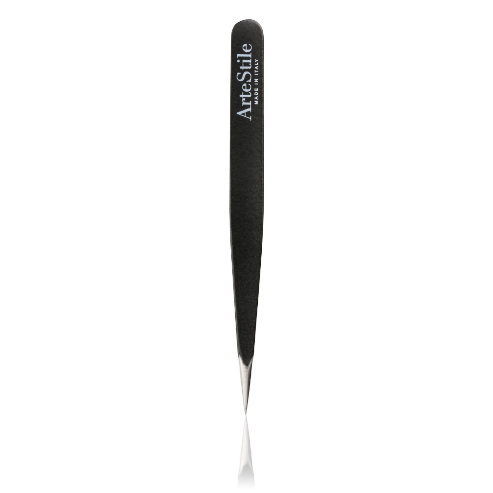 The Point Tip Tweezers in Matte Black - ArteStile Beauty