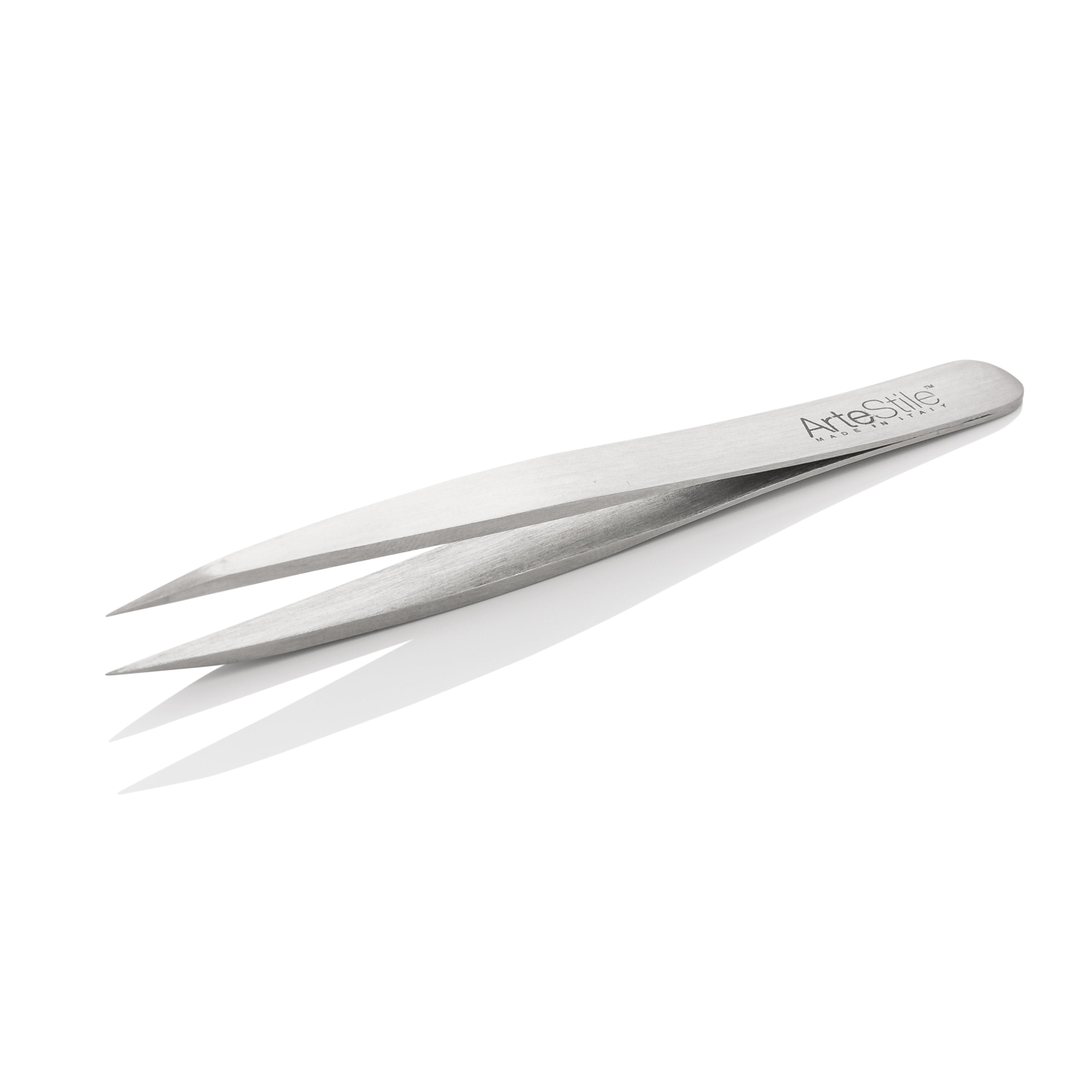 Italian-made stainless steel point tip tweezers for ingrown hairs