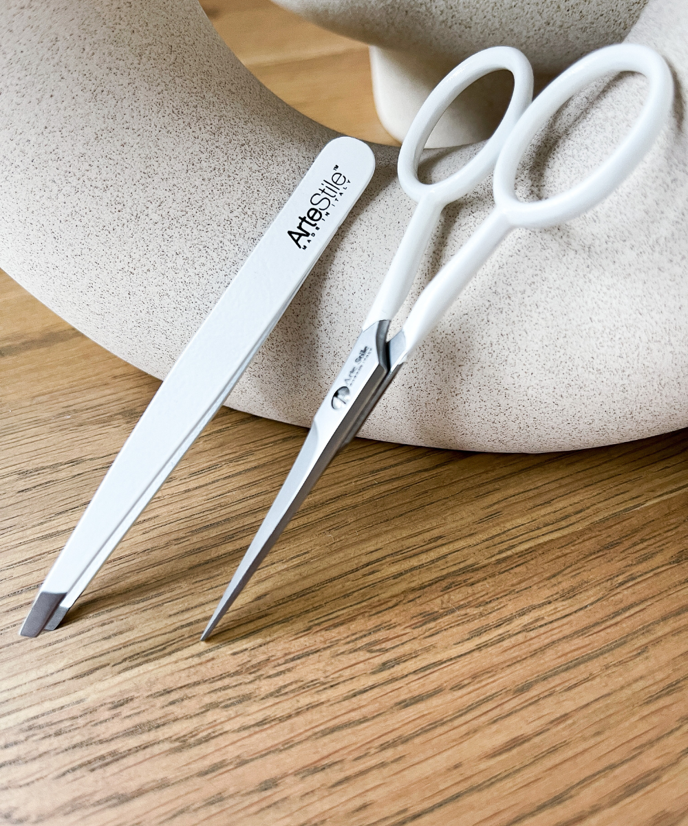 Brow Scissors in Brushed Stainless Steel