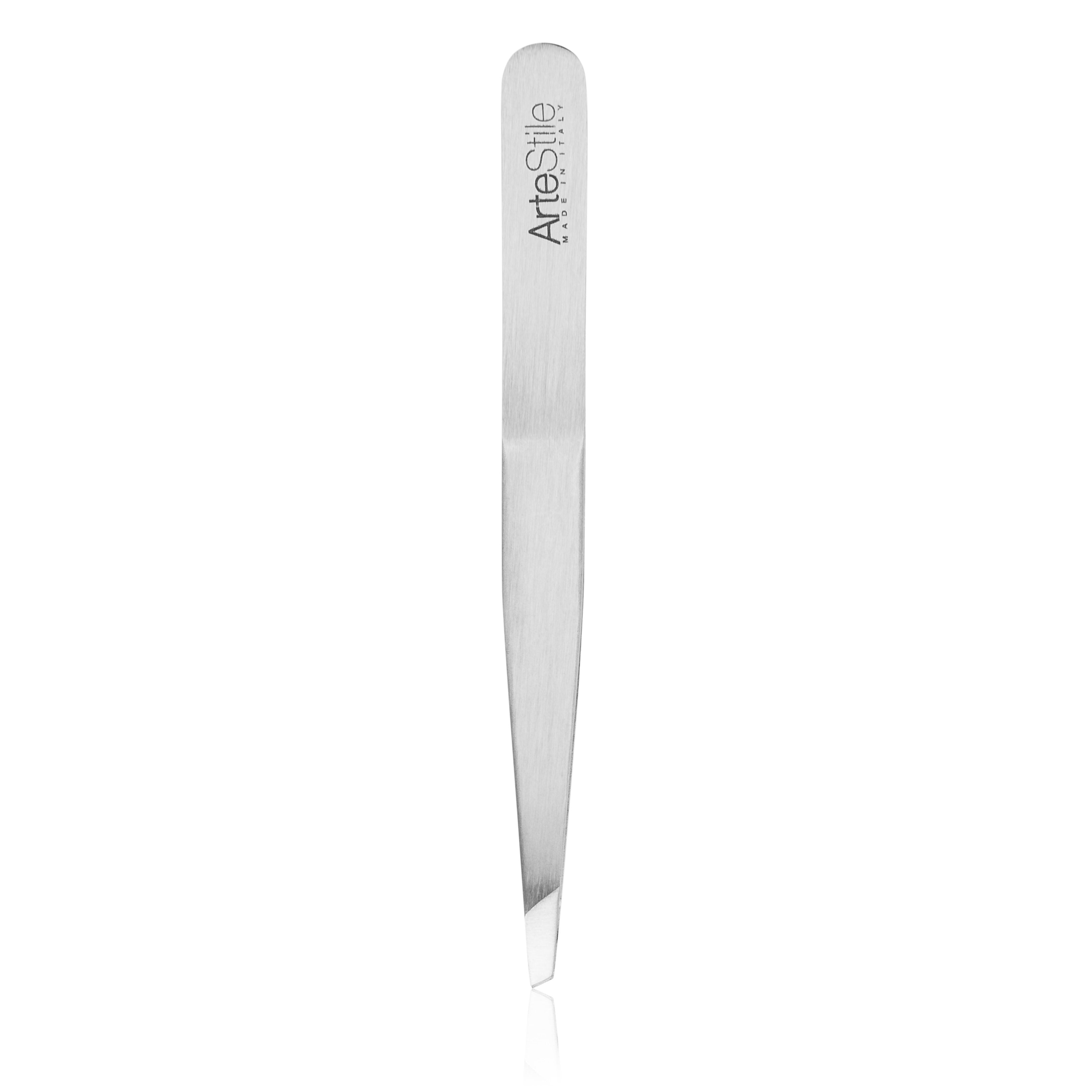 The Slant Tip Tweezers in Stainless Steel - ArteStile Beauty