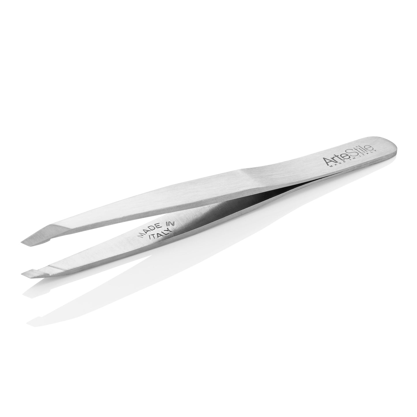 Pro Kit in Brushed Stainless Steel: Slant & Point Tip Tweezers + Brow Scissors