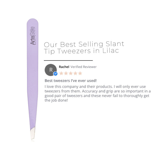 The Slant Tip Tweezers in Lilac - ArteStile Beauty