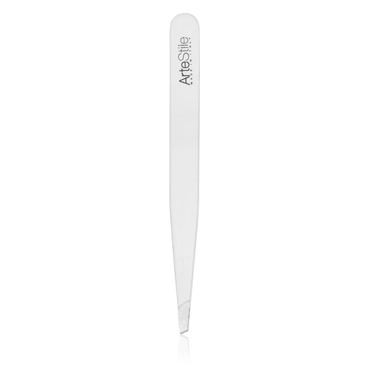 The Slant Tip Tweezers in White - ArteStile Beauty